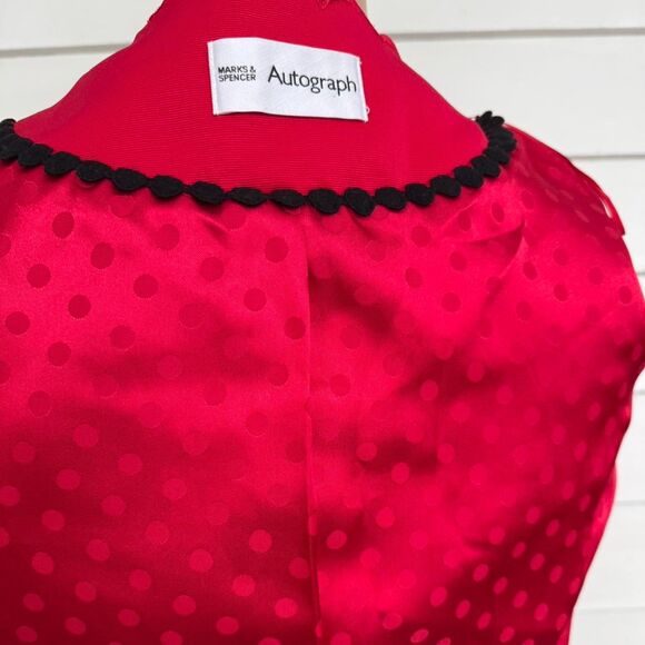Marks Spencer Red Jacket Scalloped Bolero Autograph 6 - Picture 4 of 7
